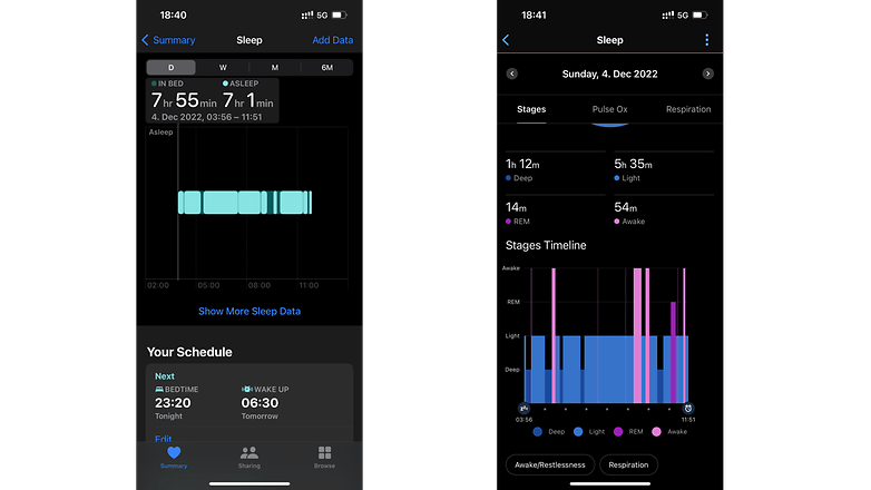 Die Apple Watch Ultra liefert beim Schlaftracking oft deckungsgleiche Ergenisse wie die Garmin Forerunner 955. Apple Watch Ultra