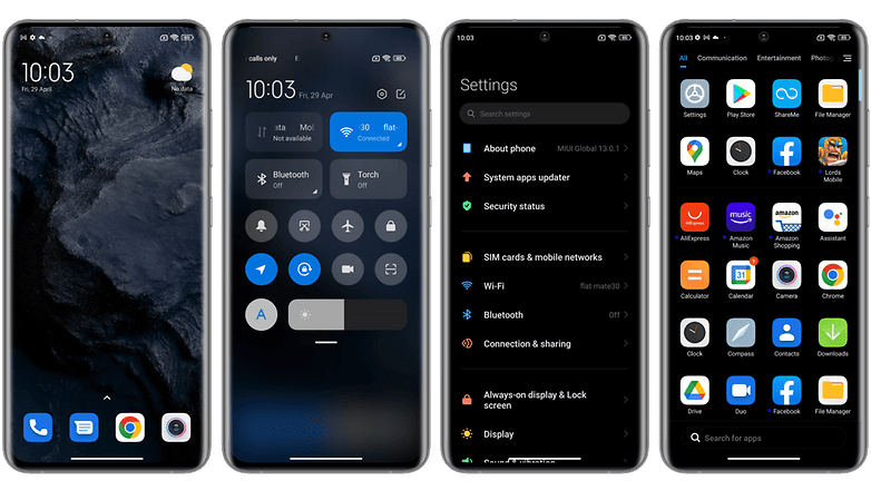 Le Xiaomi 12X tourne sur MIUI 13 mais basée sur Android 11 et non Android 12 Xiaomi 12X interface MIUI 13