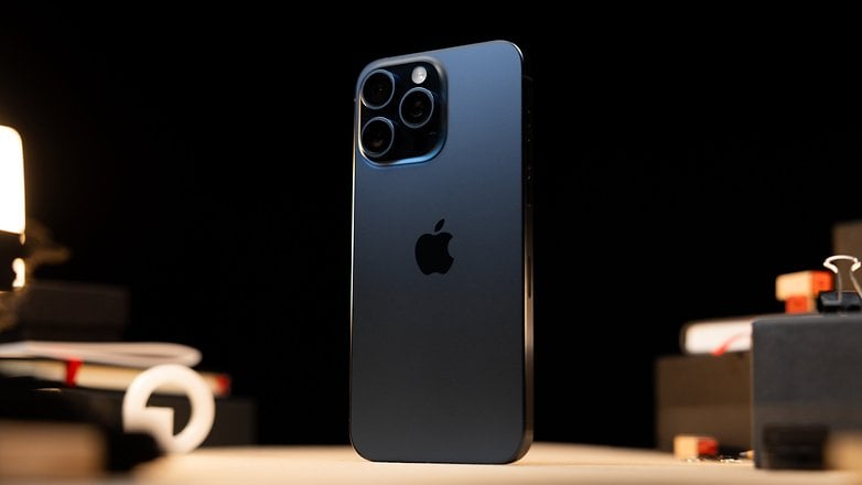 iPhone 15 Pro Max viewed from the back iPhone 15 Pro Max viewed from the back